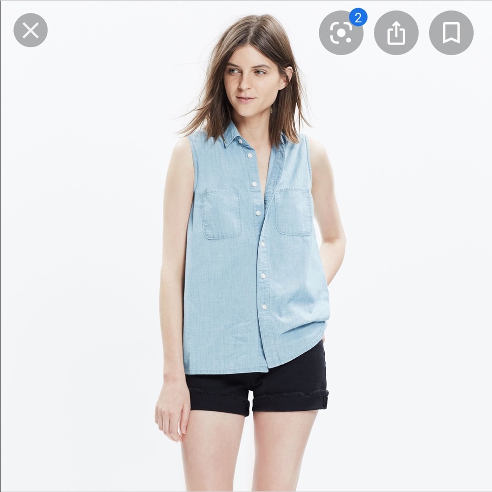 Madewell Chambray Sleeveless Top